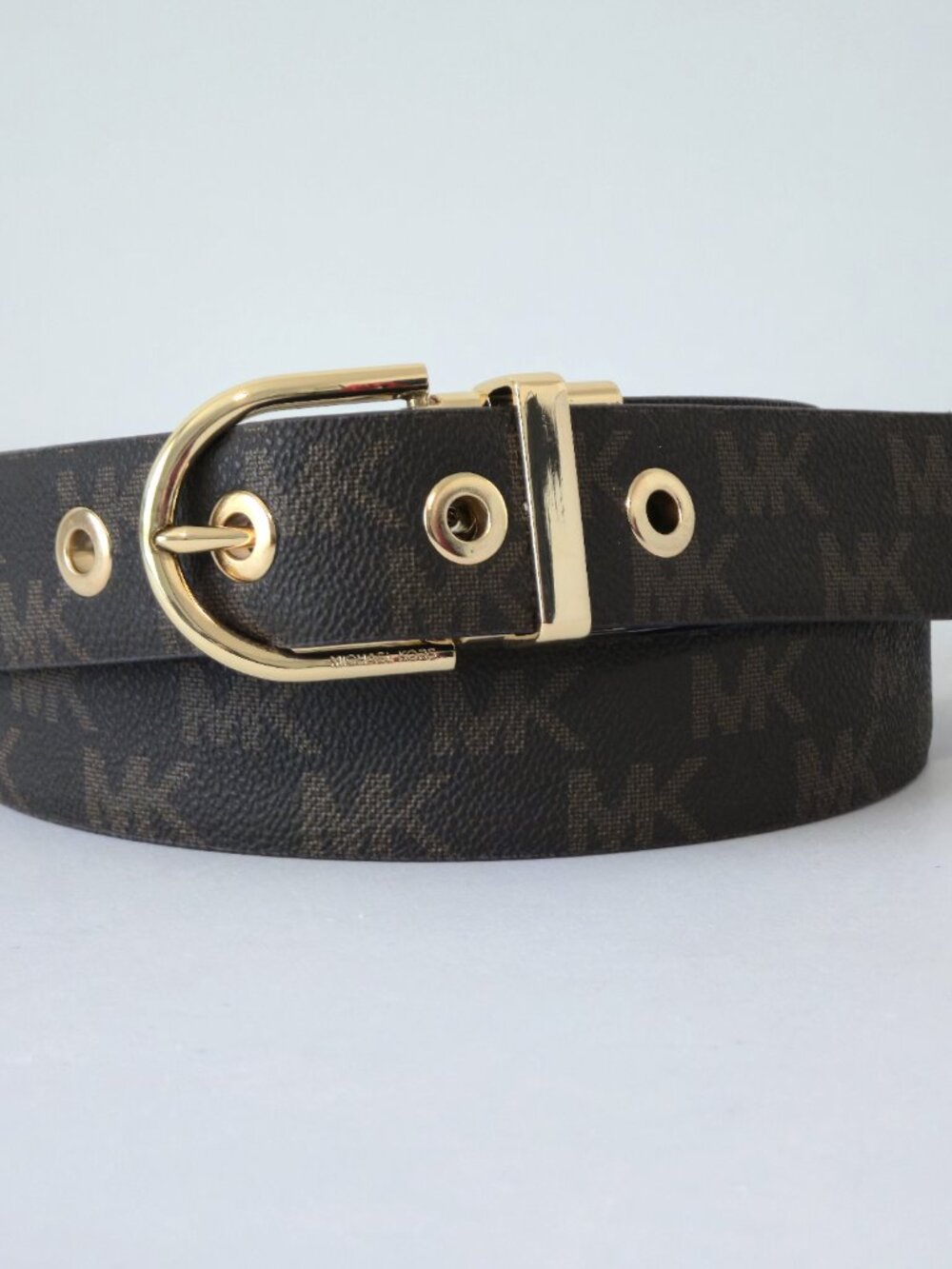 Michael Kors Reversible Leather Belt Brown/Balck Women L Gold Buckle NWT